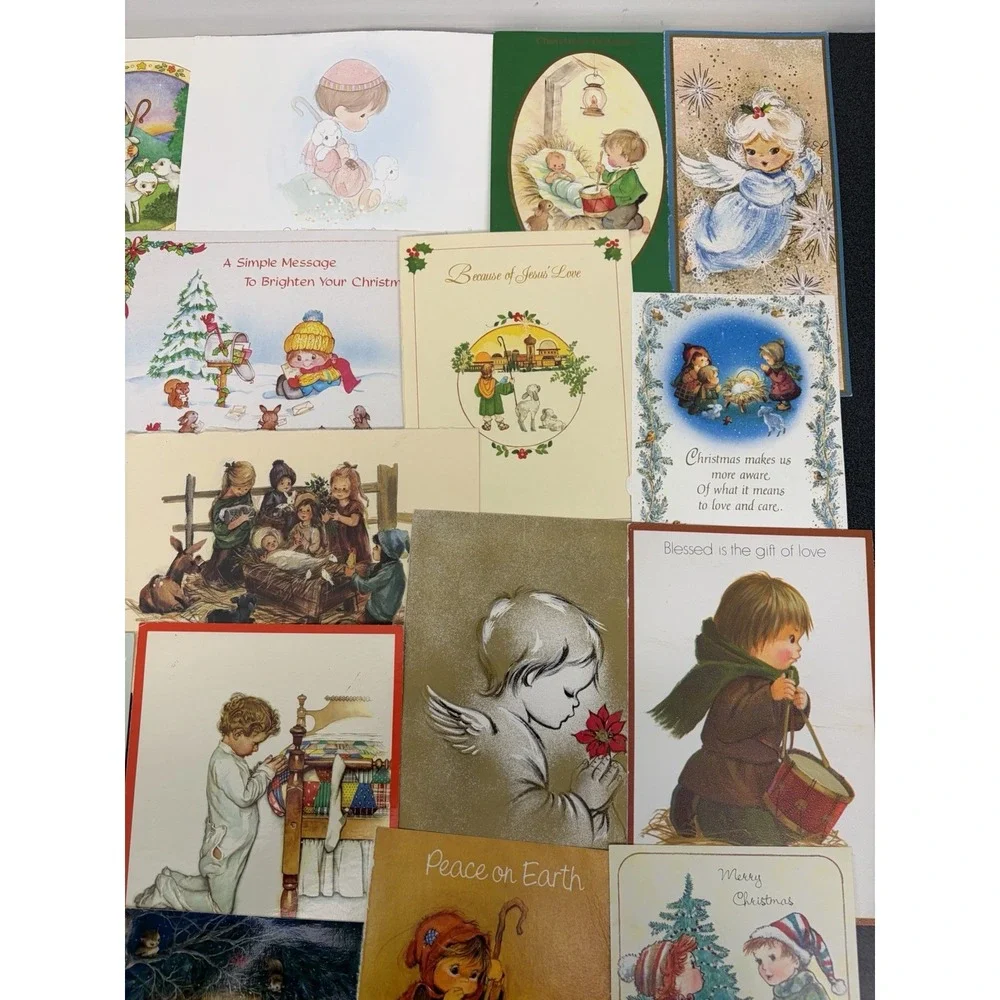Vintage Christmas Cards Fronts ONLY Traditional Scrapbooking Decoupage Lot 50+